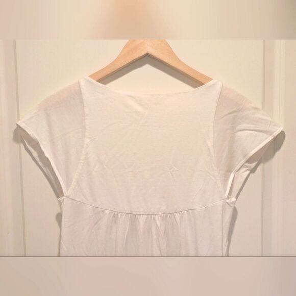Athé Vanessa Bruno Size 1 Fully Lined White Cotton Tie Front Dress - Picture 6 of 9